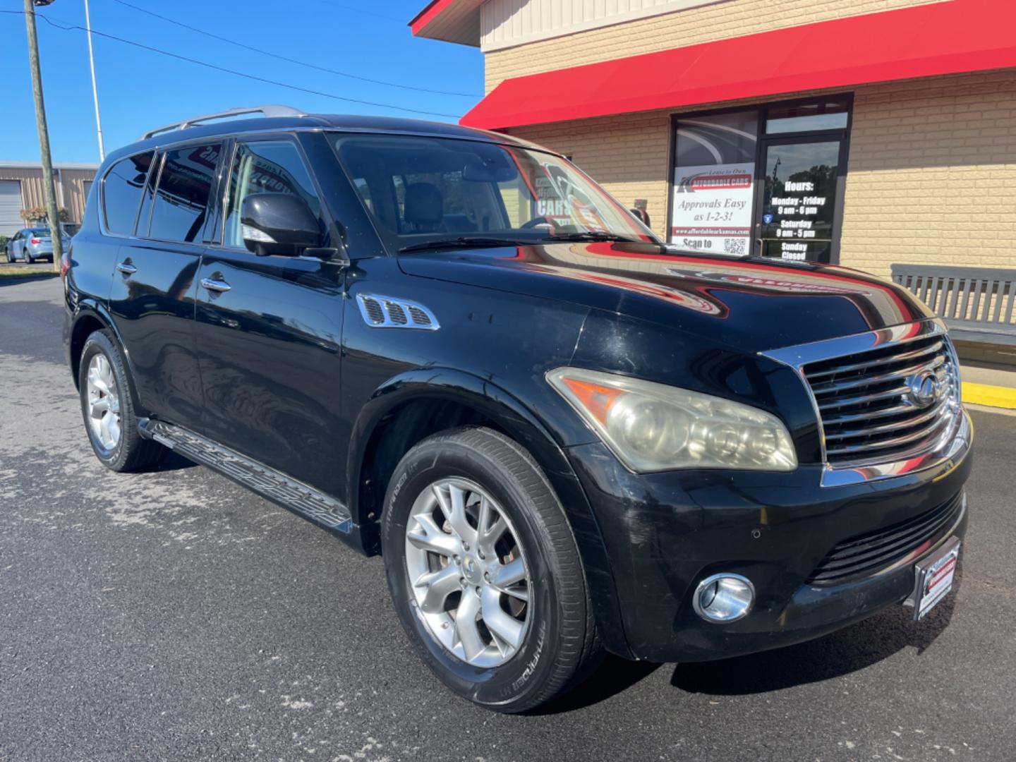 2012 Black INFINITI QX (JN8AZ2NE5C9) with an V8, 5.6 Liter engine, Automatic, 7-Spd transmission, located at 8008 Warden Rd, Sherwood, AR, 72120, (501) 801-6100, 34.830078, -92.186684 - Photo#1